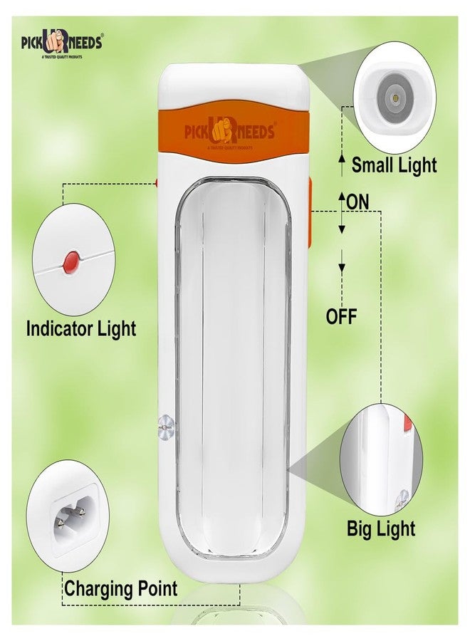 Pick Ur Needs Rechargeable Home Emergency Flash Light 2 Modes LED Floor Lantern Lamp Camping Light (Orange) - Image 2
